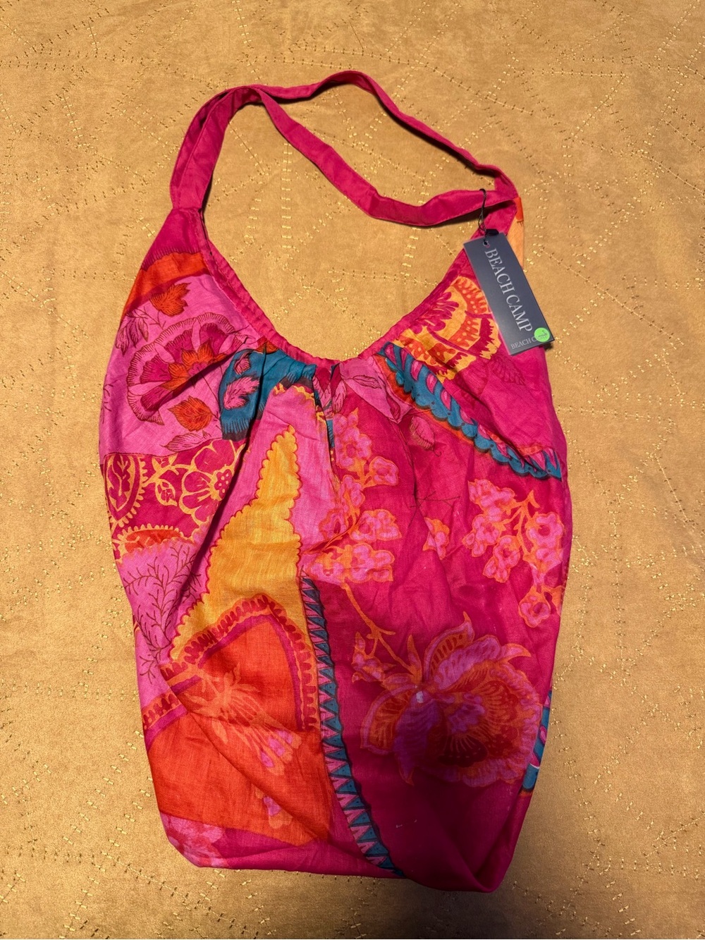 Bright Pink Floral Tote Bag by